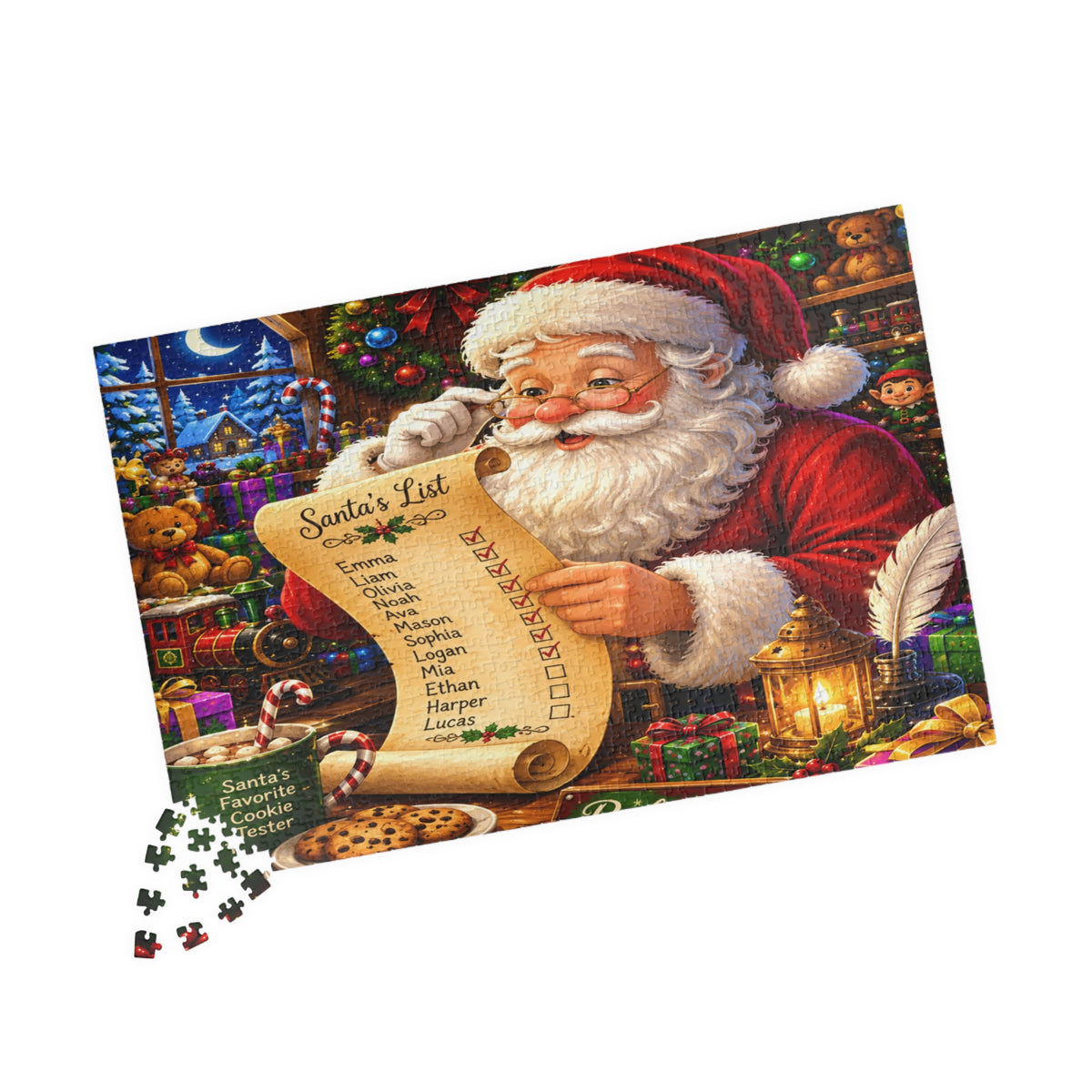 Santa’s List Jigsaw Puzzle — Festive 110/252/520/1014-Piece Christmas Puzzle