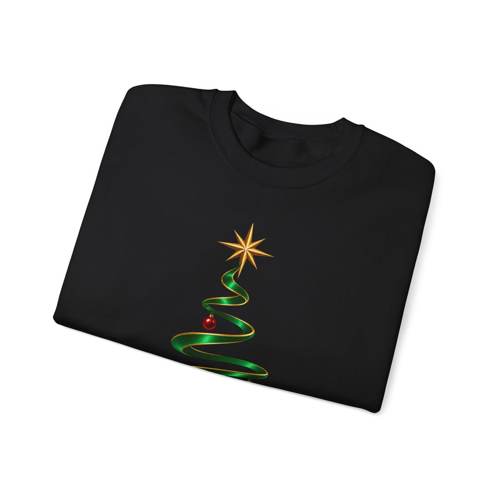 Minimal Green Ribbon Christmas Tree Sweatshirt