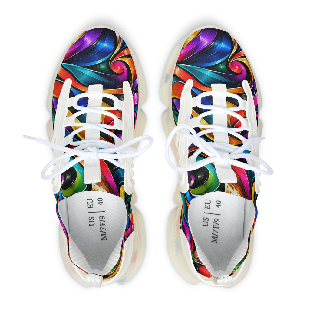 Women's Mesh Sneakers — Colorful Swirl Athletic Shoes for Stylish Everyday Wear