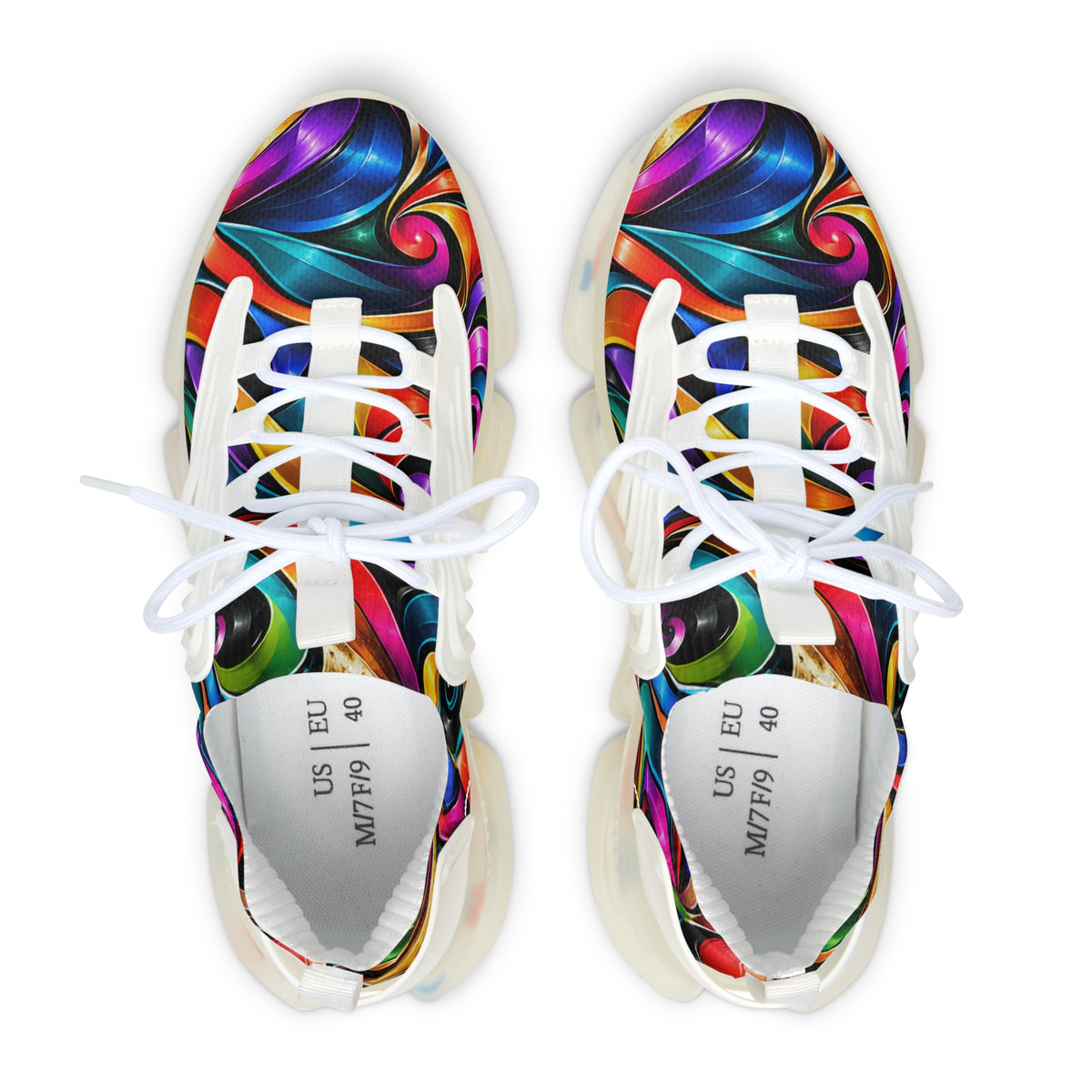 Women's Mesh Sneakers — Colorful Swirl Athletic Shoes for Stylish Everyday Wear