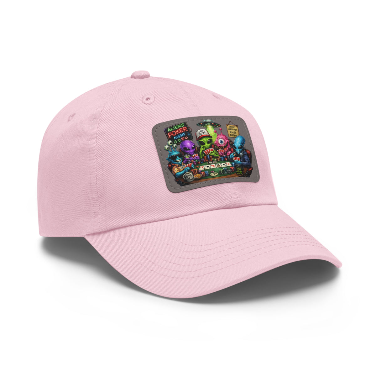 Alien Poker Crew Dad Hat | Leather Patch Baseball Cap