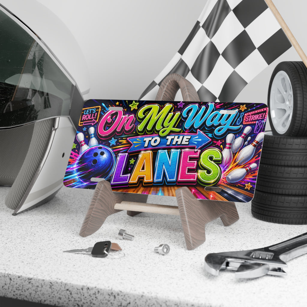 On My Way to the Lanes Vanity Plate | Bowling License Plate