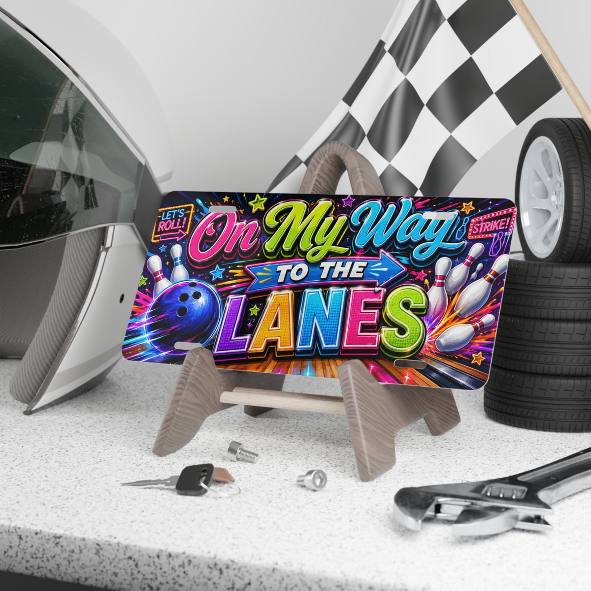 On My Way to the Lanes Vanity Plate | Bowling License Plate