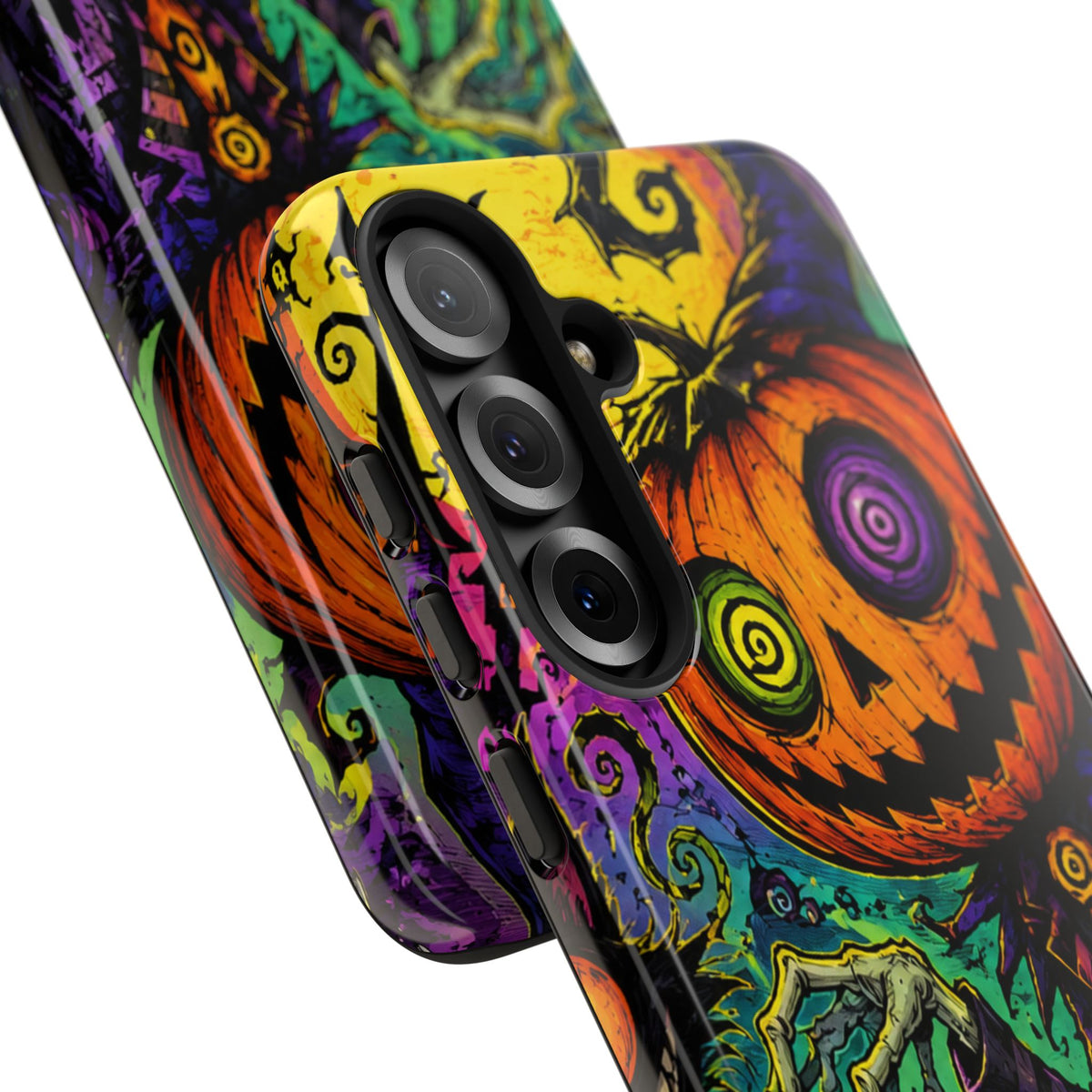 Halloween Pumpkin Skull Phone Case — Psychedelic Jack-o'-Lantern Tough Case