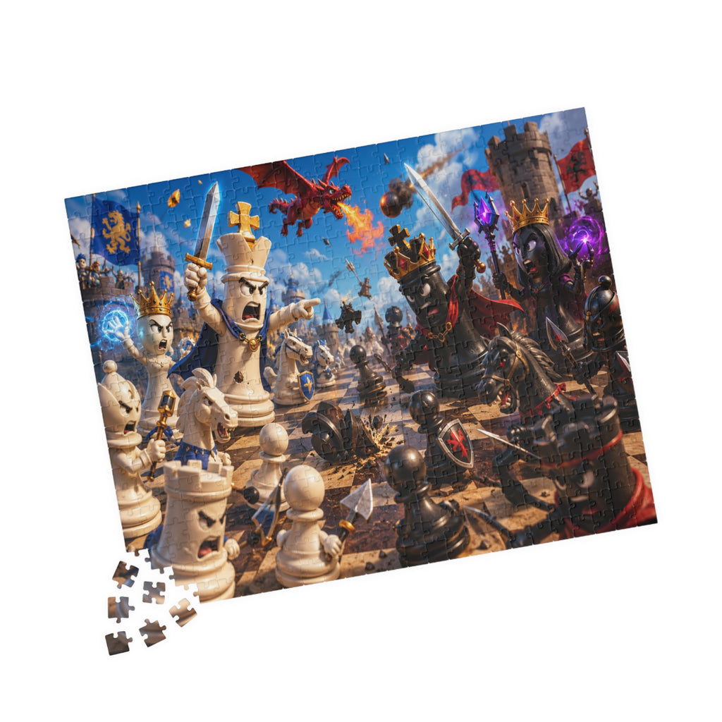 Fantasy Chess Battle Puzzle | Medieval Kings vs Dark Army jigsaw