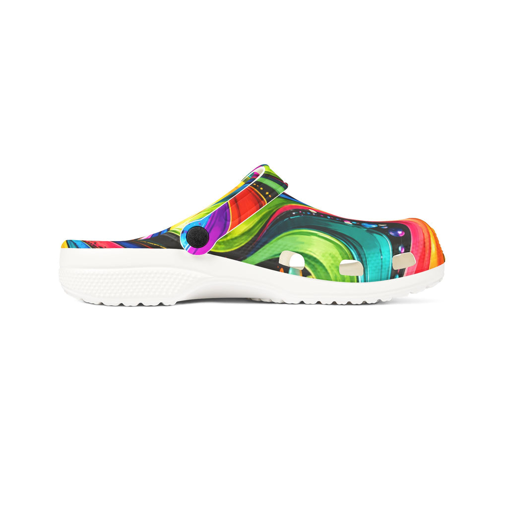 Colorful Swirl EVA Foam Clogs — Lightweight Slip-On Garden Shoes