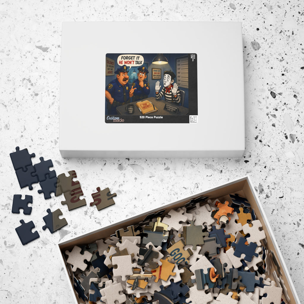 Silent Mime Interrogation Puzzle | Funny Police Cartoon Jigsaw