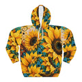 Sunflower All-Over Print Hoodie — Vibrant Floral Sunflower Pullover