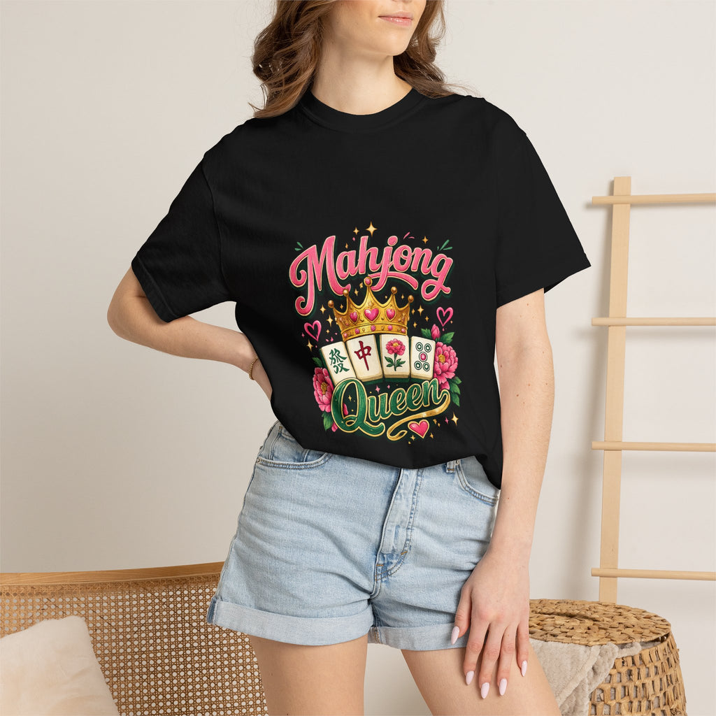 Mahjong Queen T-shirt | Mahjong Tiles Floral Design