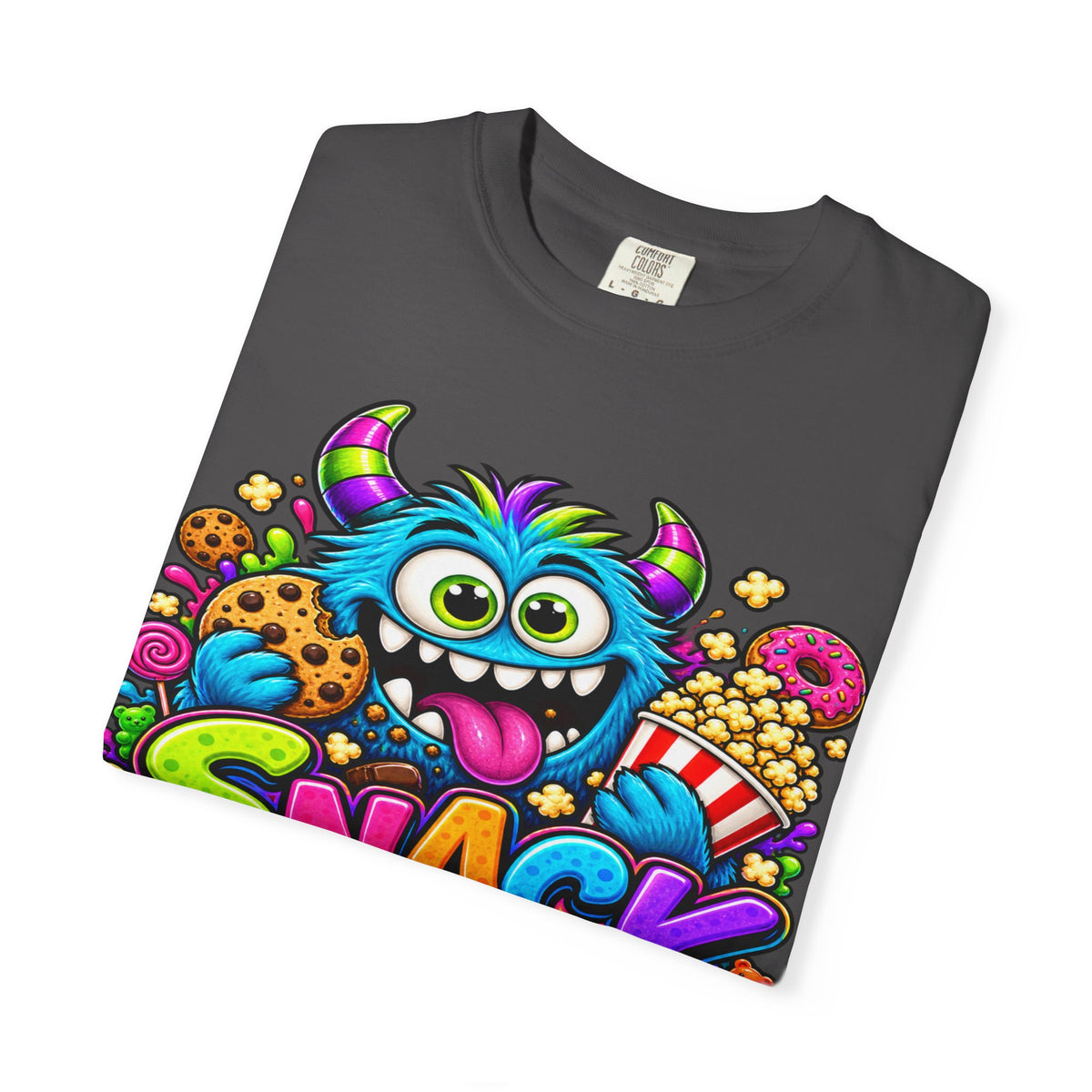 Snack Monster T-shirt | Colorful Cartoon Monster Snacks