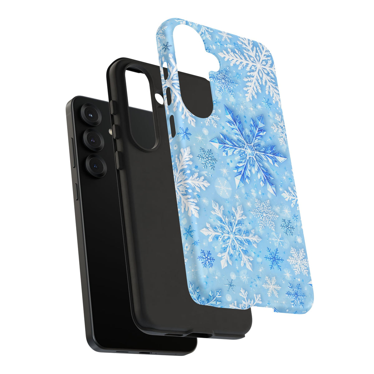 Winter Snowflake Tough Phone Case — Blue Holiday Protective Cover