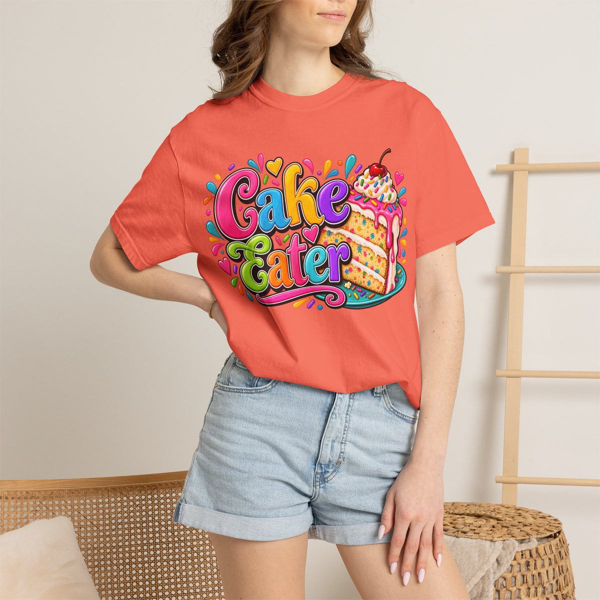 Cake Eater T‑Shirt — Colorful Slice Graphic Tee for Dessert Lovers