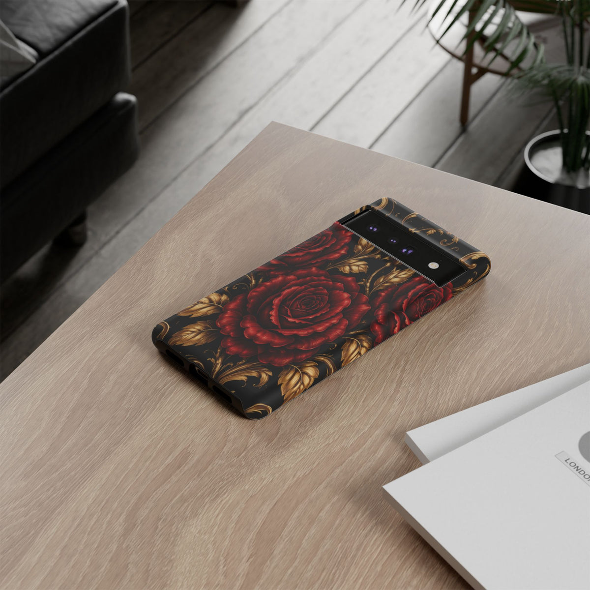 Tough Cases — Vintage Red Rose Floral Phone Case