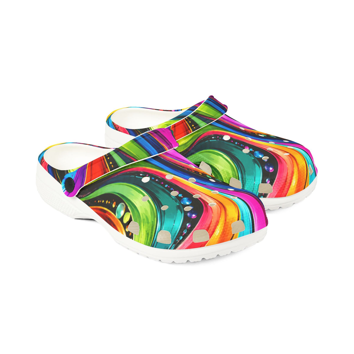 Colorful Swirl EVA Foam Clogs — Lightweight Slip-On Garden Shoes