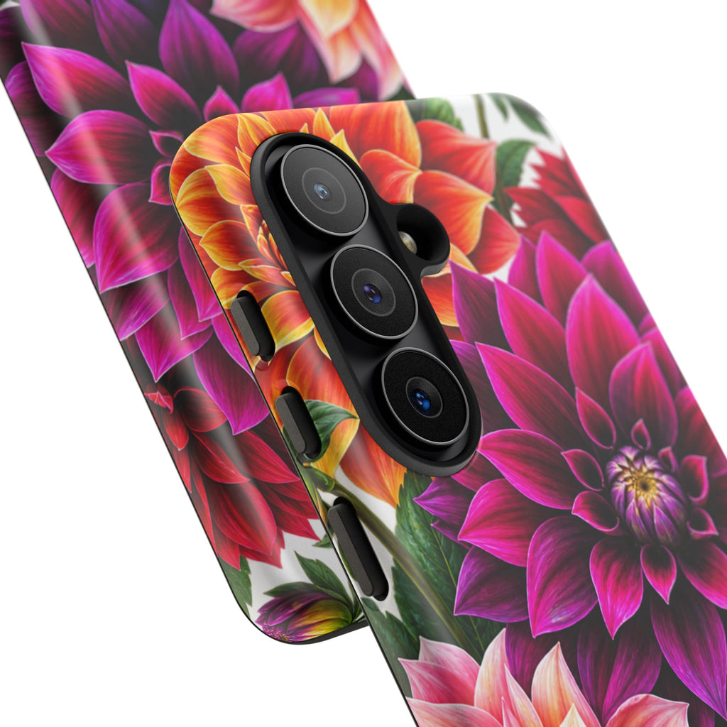 Floral Dahlia Tough Phone Case — Vibrant Protective Floral Phone Cover