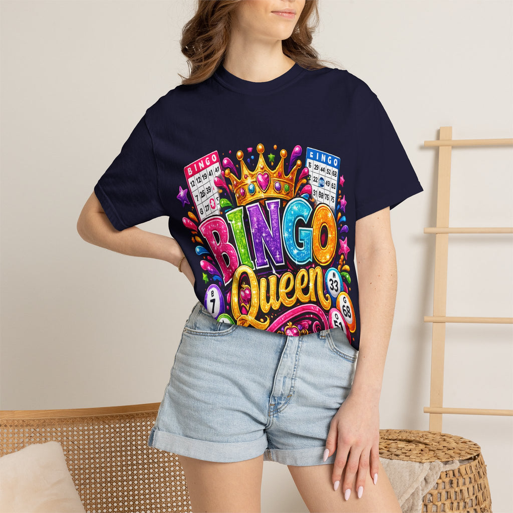 Bingo Queen T-shirt | Colorful Crown Bingo Balls Design