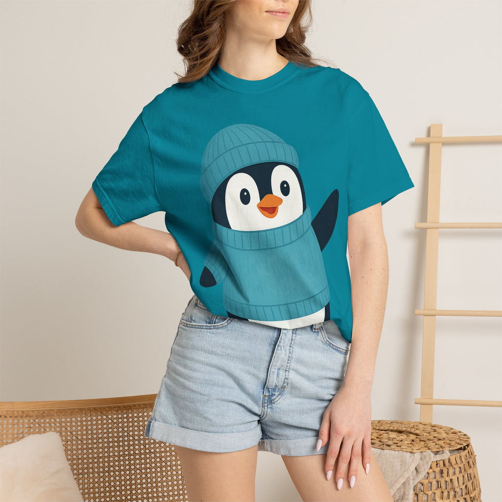 Cute Penguin in Blue Knit Tee