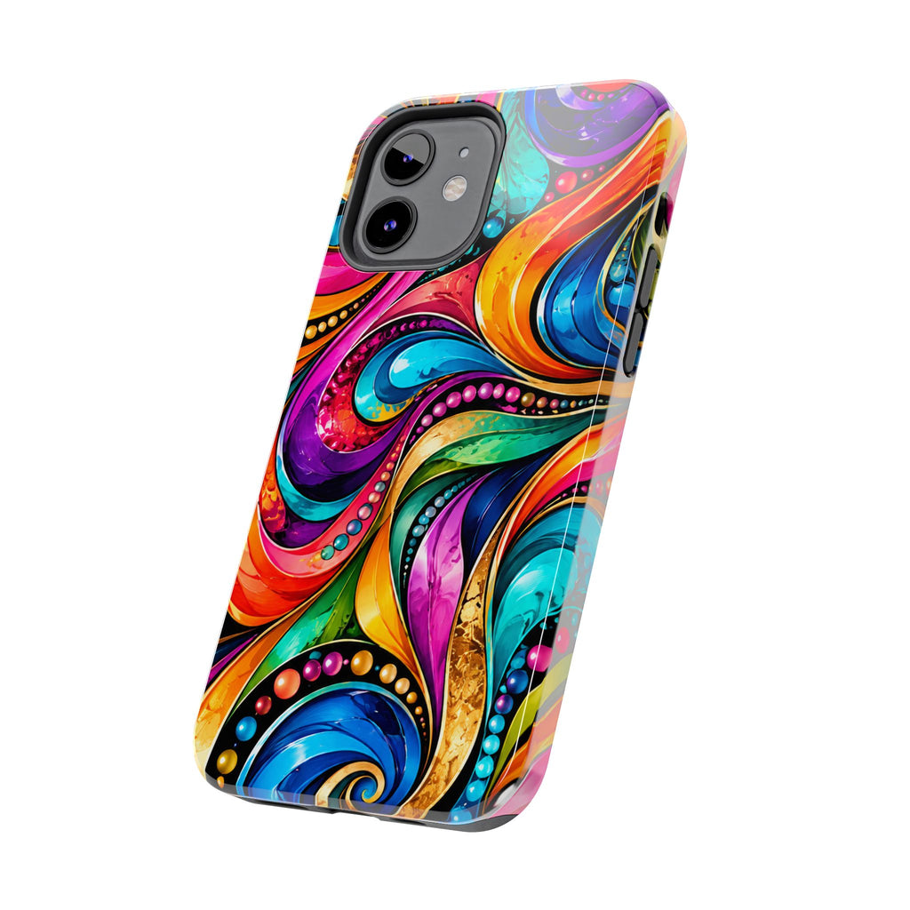 Colorful Swirl Tough Phone Case — Vibrant Abstract Protective Cover