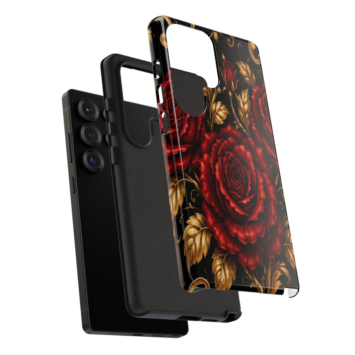 Tough Cases — Vintage Red Rose Floral Phone Case