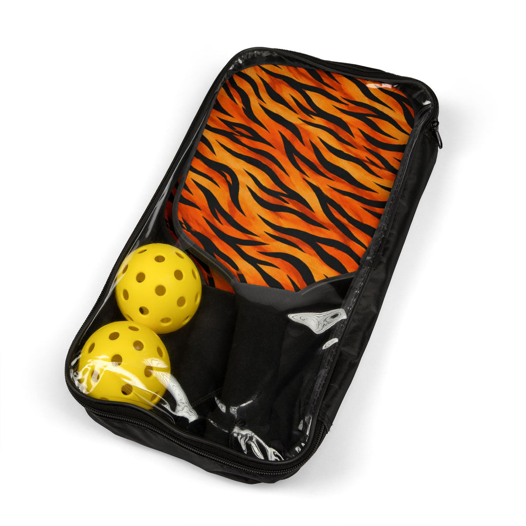 Tiger Stripe Pickleball Paddles Set — Lightweight Neon Balls Included