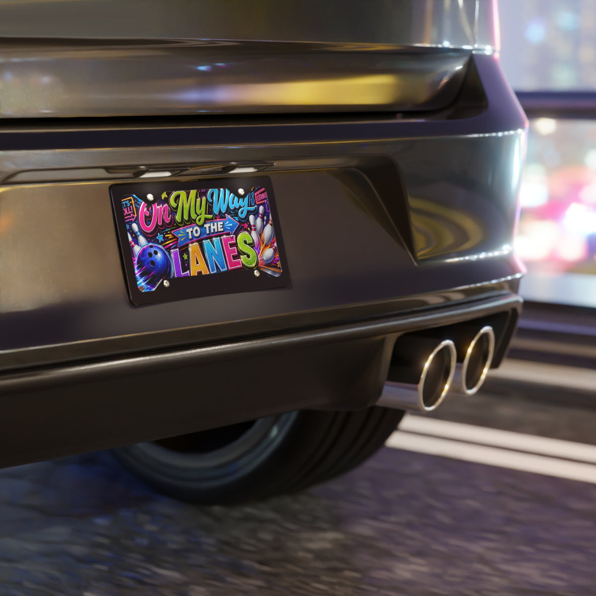 On My Way to the Lanes Vanity Plate | Bowling License Plate