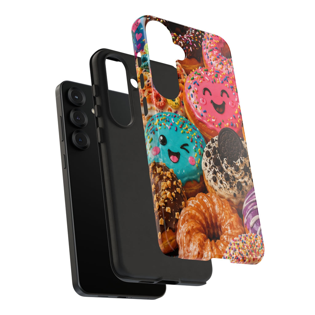 Donut Smile Tough Phone Case — Cute Colorful Desserts Protective Cover