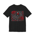 Black Widow Spider Web Tee — Red Roses Gothic Graphic T-Shirt