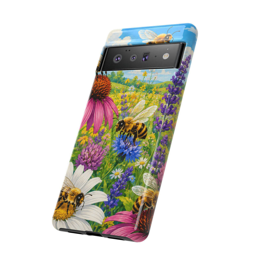 Bee Meadow Phone Case — Floral Honeybee Protective Cover