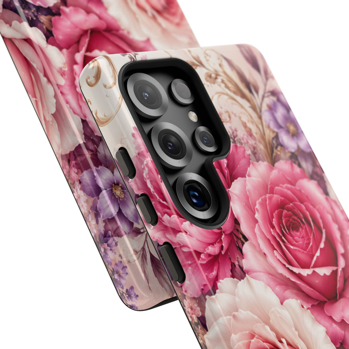 Pink Vintage Roses phone case | floral iPhone cover