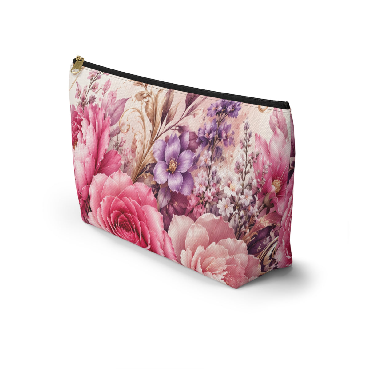 Vintage Pink Peonies Accessory Pouch