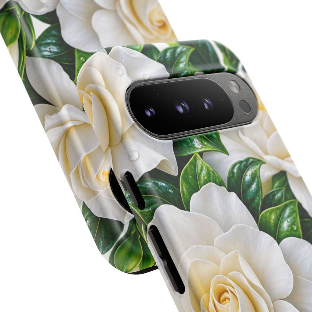 Floral Camellia Tough Case — White Gardenia Phone Cover