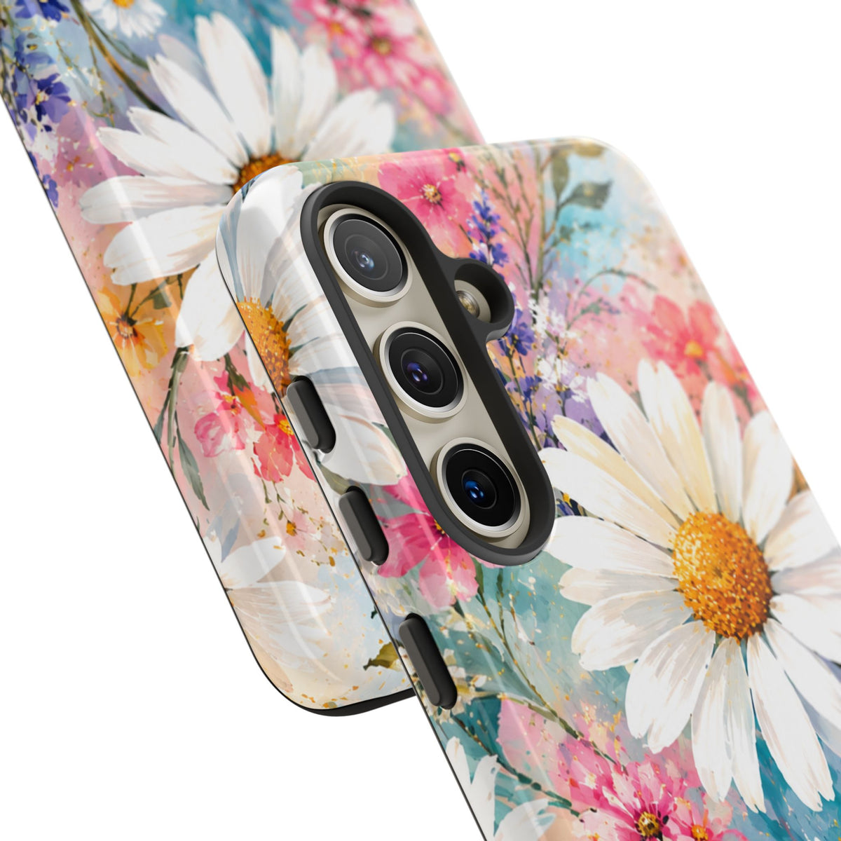 Floral Daisy Phone Case — Watercolor Daisies Protective Tough Case