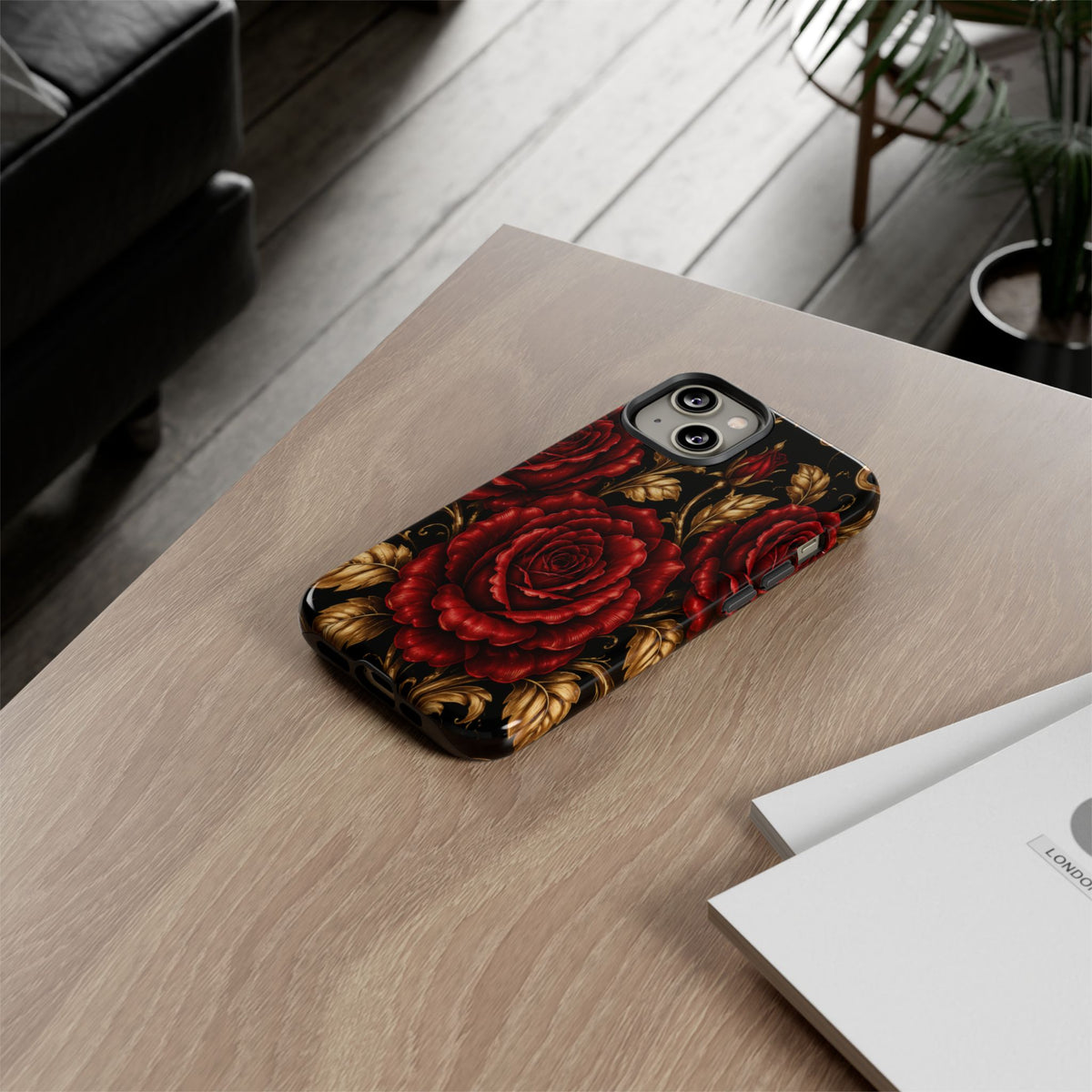 Tough Cases — Vintage Red Rose Floral Phone Case