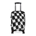 Checkered Pattern Carry-On Suitcase – Black & White Racing Luggage