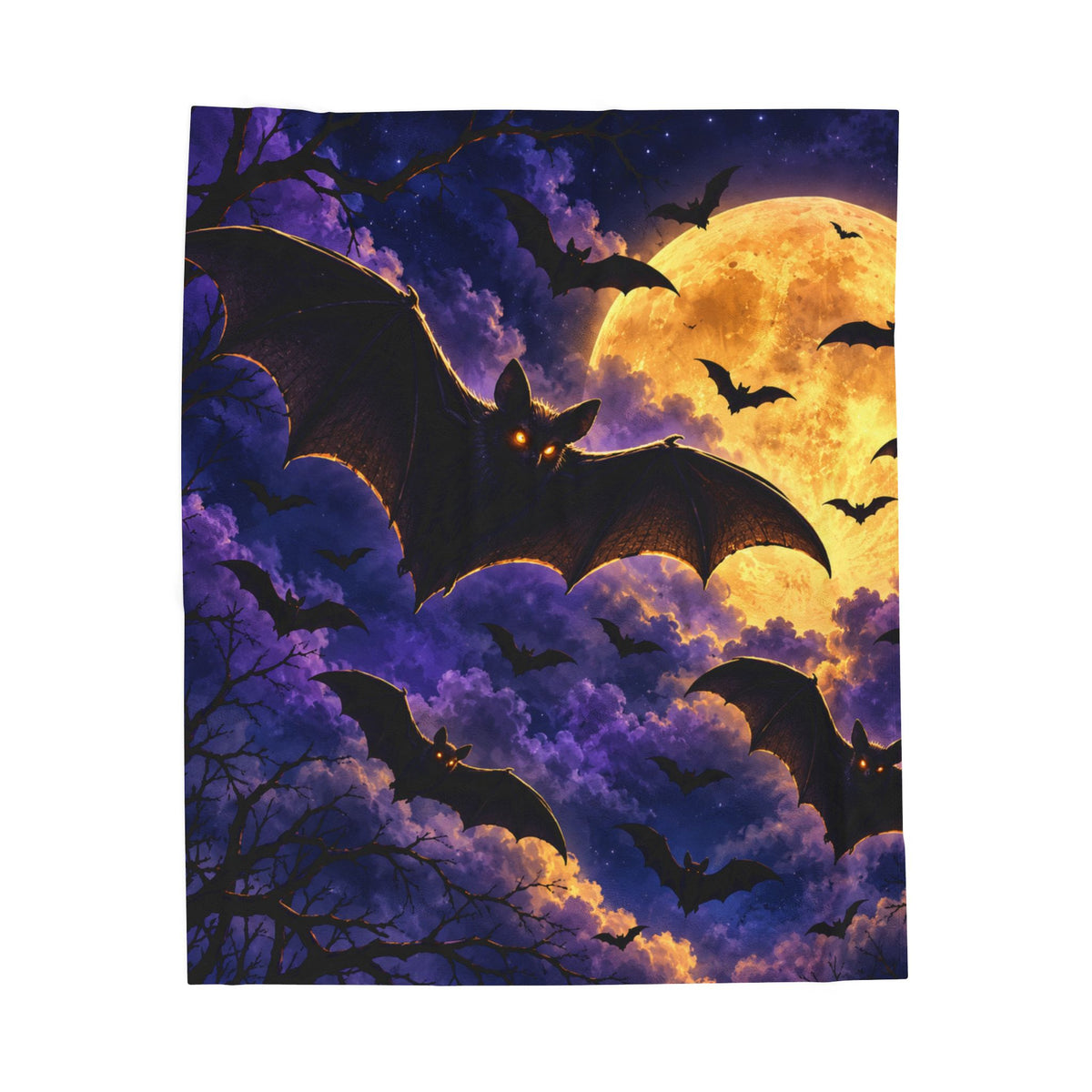 Halloween Bat Moon Velveteen Plush Blanket