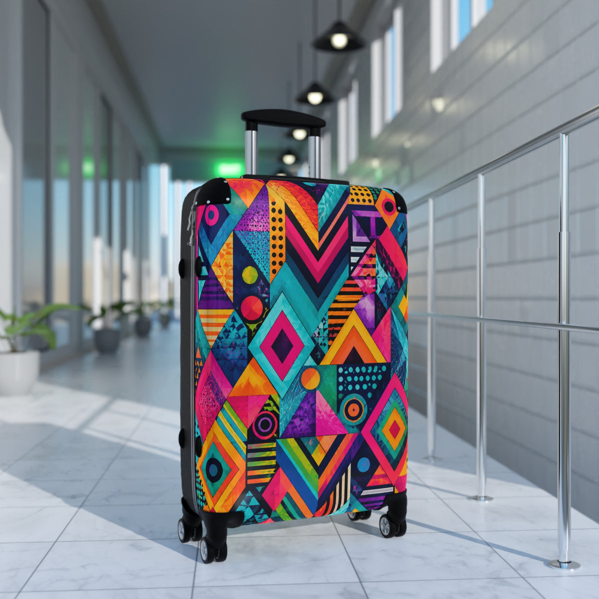 Colorburst Geometric Carry-On Suitcase