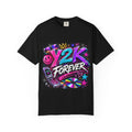 Y2K Forever graphic T-shirt | Retro 2000s phone, CD, neon design
