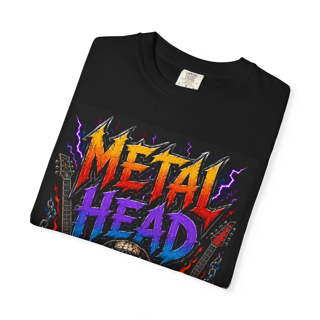 Metal Head Skull Graphic T-shirt | Heavy Metal Band Art