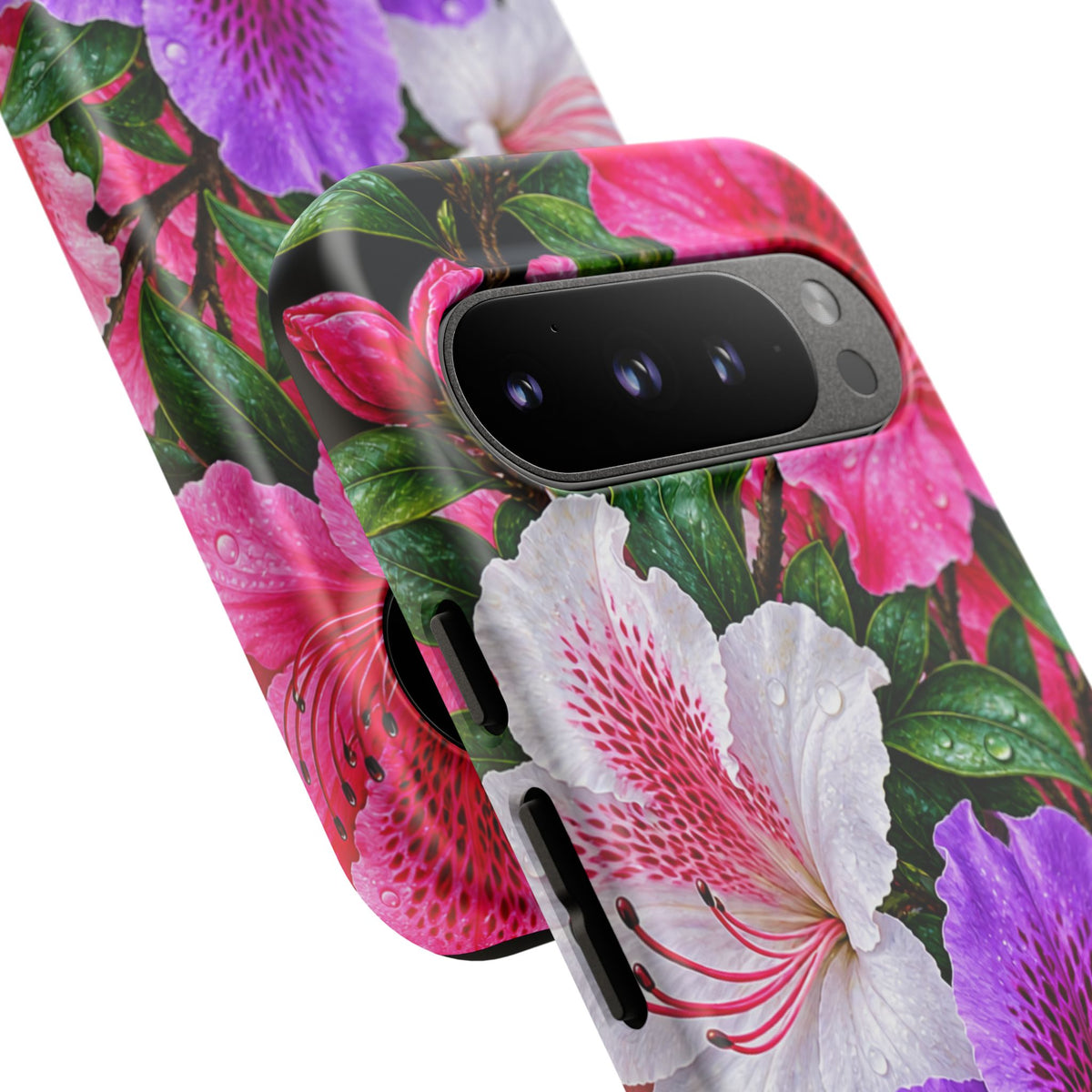 Floral Azalea Phone Case — Vibrant Pink & Purple Blossom Protection