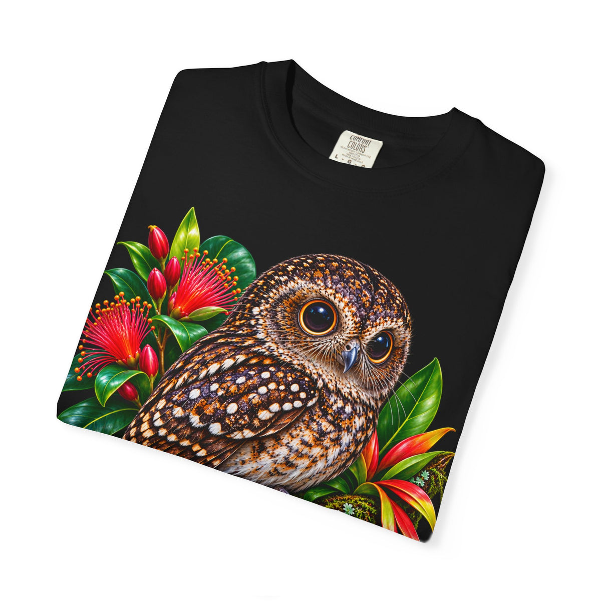 Owl & Hibiscus Shirt — Tropical Owl Graphic T-Shirt