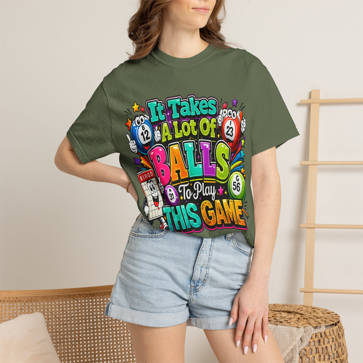It Takes a Lot of Balls to Play This Game T-Shirt | Bingo Graphic