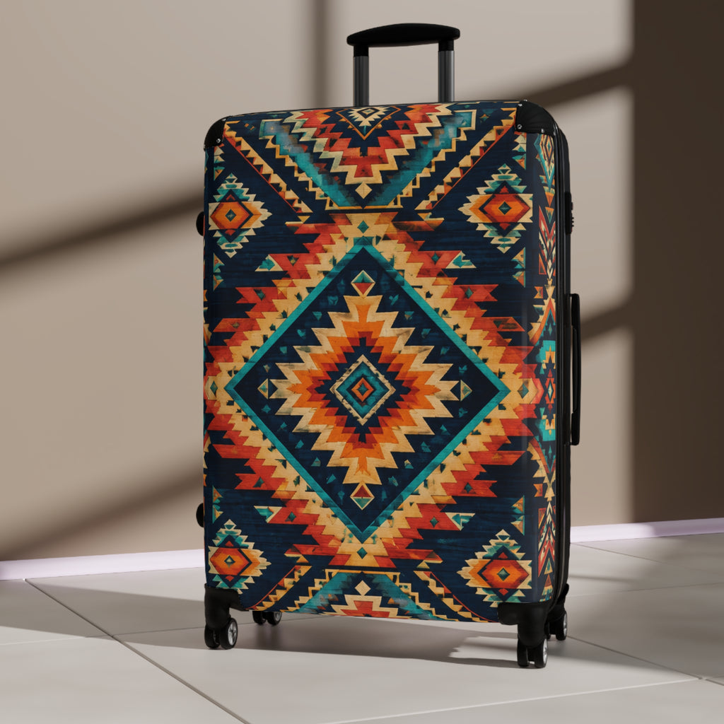 Southwestern Aztec Pattern Carry-On Suitcase - Boho Travel Luggage