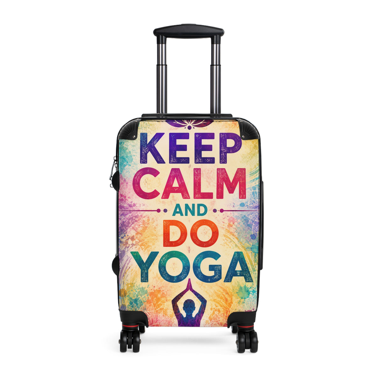 Keep Calm and Do Yoga Carry-On Suitcase — Colorful Yoga Travel Luggage