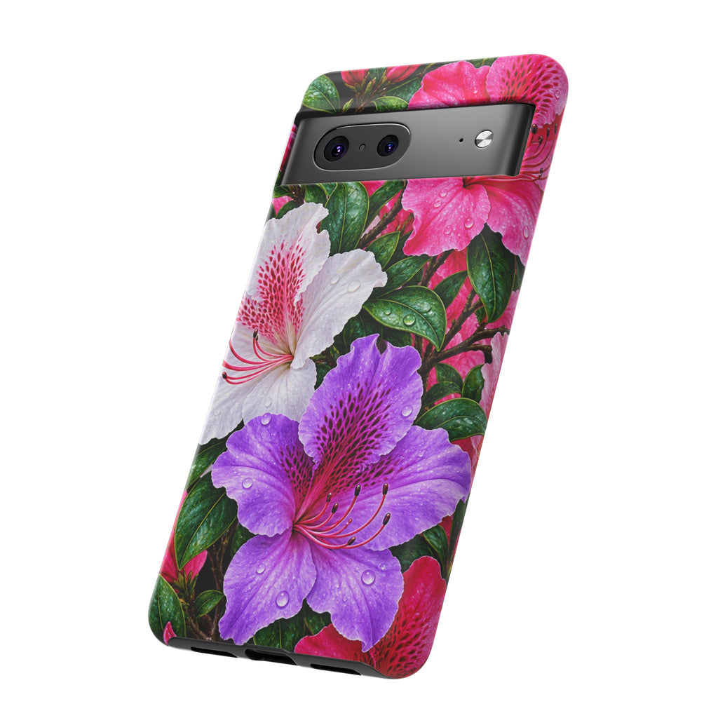 Floral Azalea Phone Case — Vibrant Pink & Purple Blossom Protection