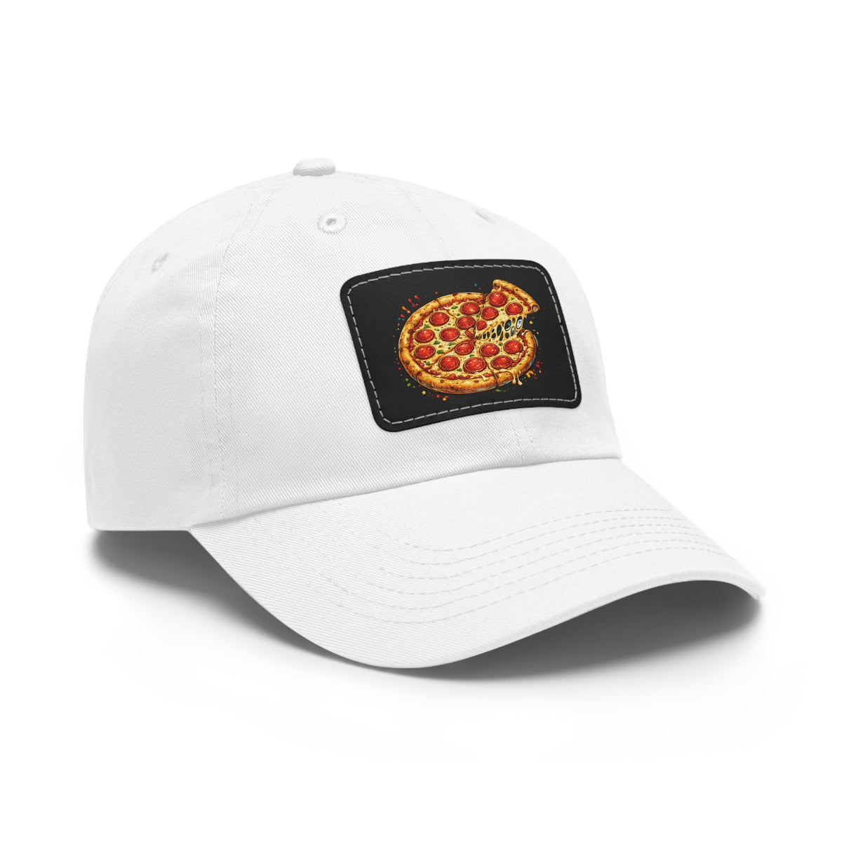 Pepperoni Pizza Patch Hat | Leather Rectangle Patch