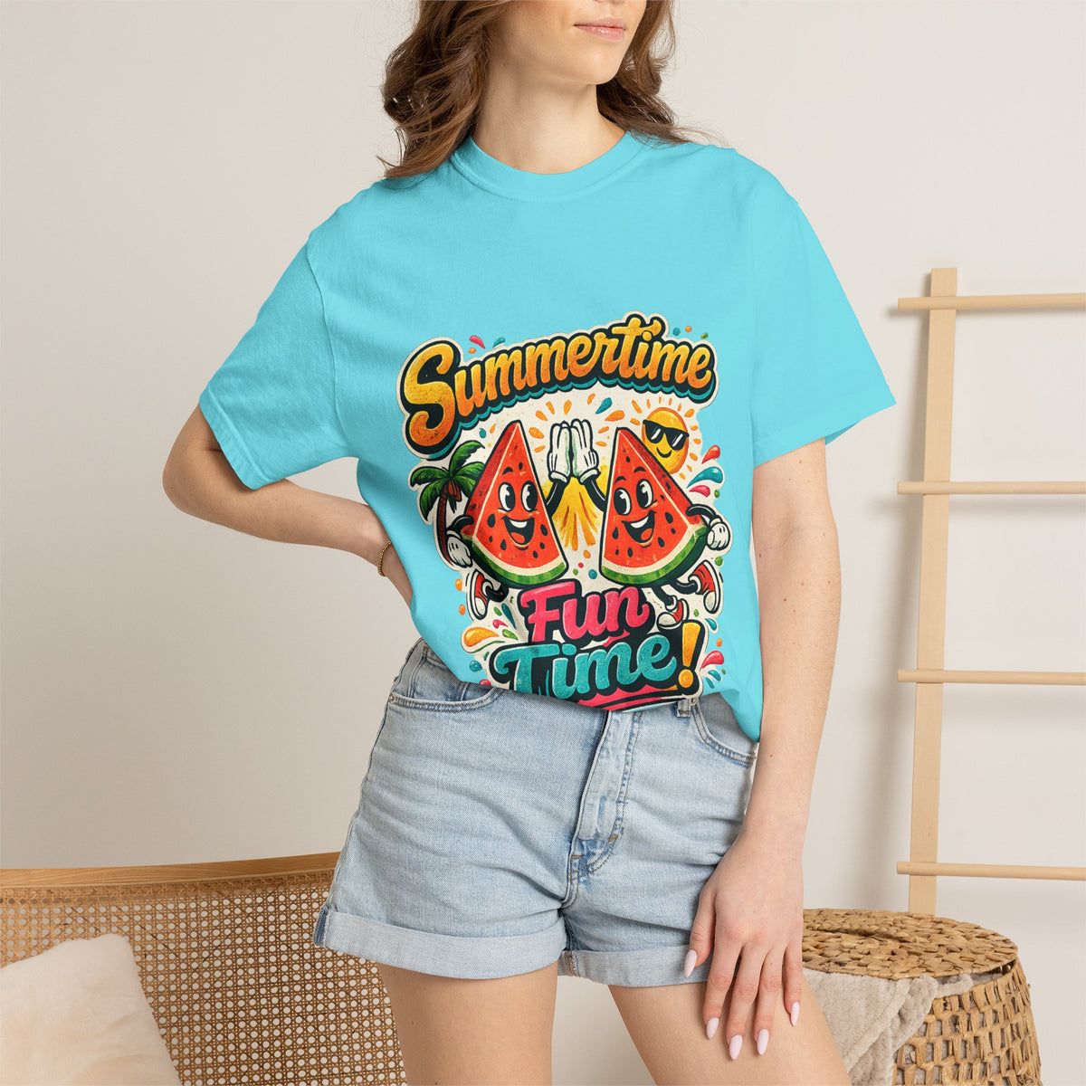 Summertime Fun Time Watermelon Graphic T-Shirt
