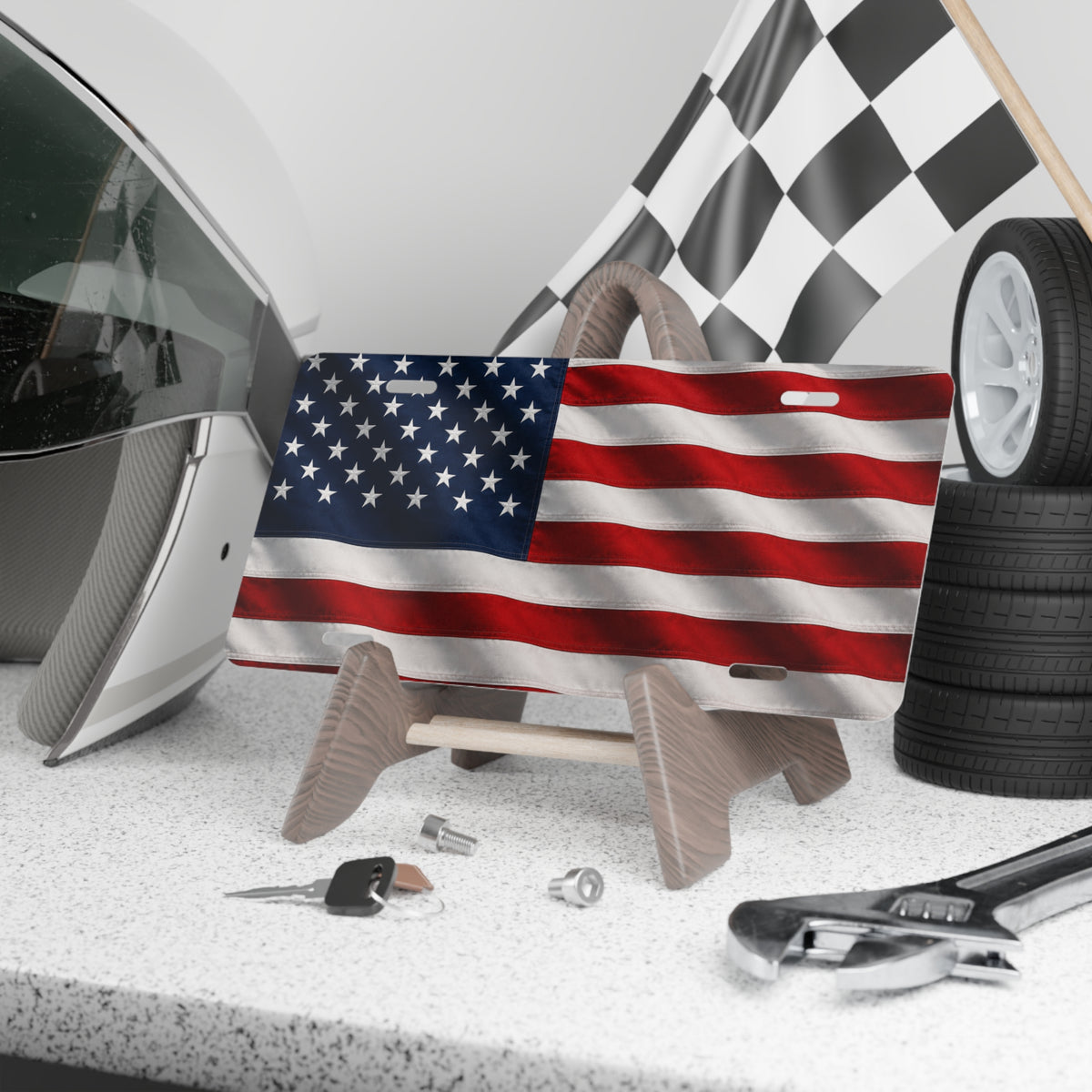 American Flag Vanity Plate | Aluminum License Plate