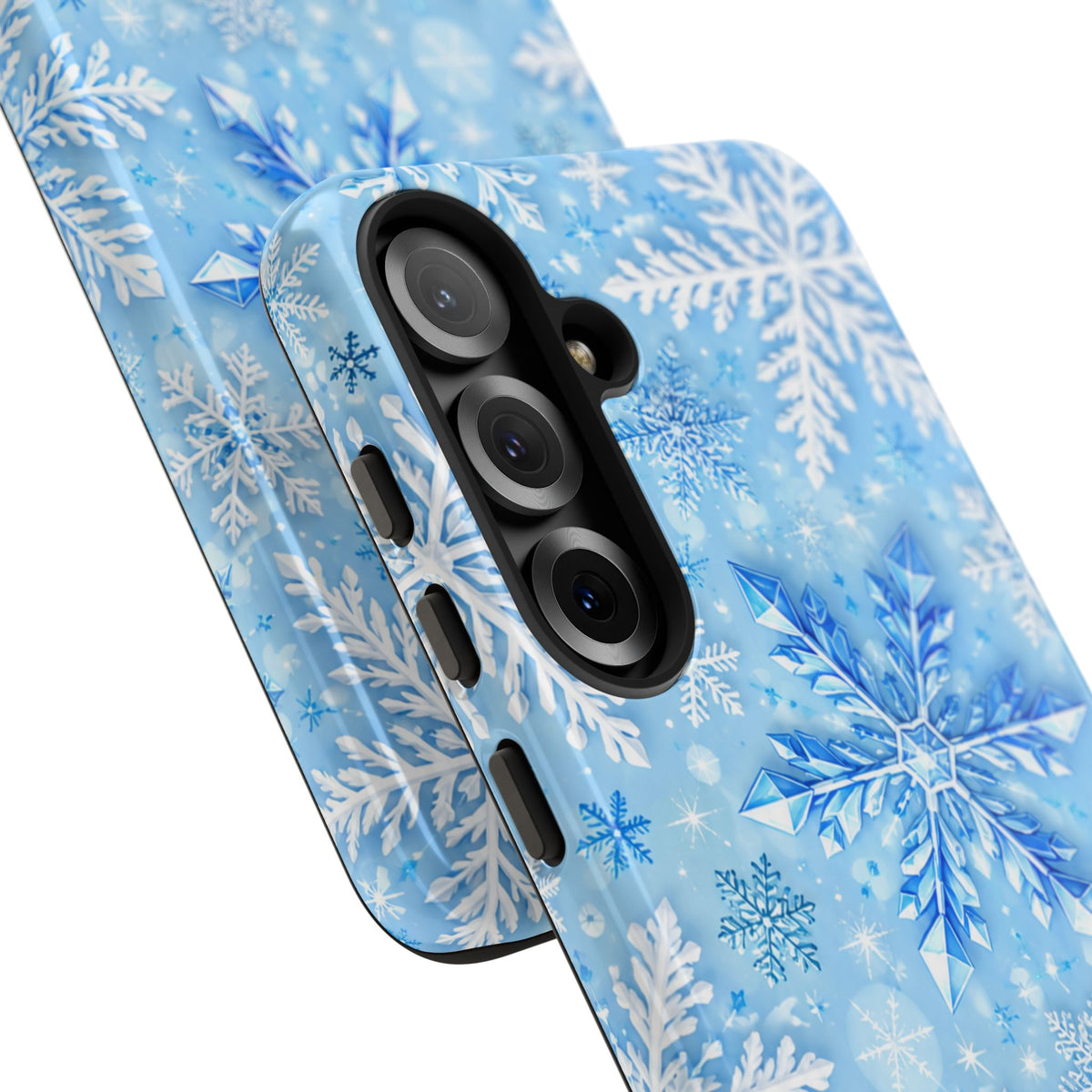 Winter Snowflake Tough Phone Case — Blue Holiday Protective Cover