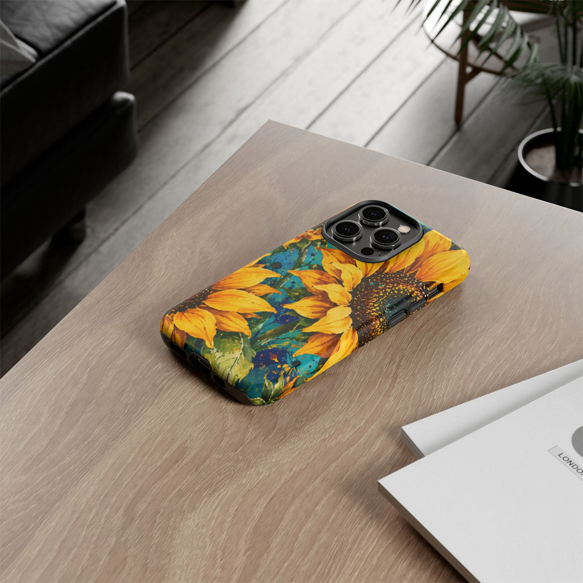 Sunflower Art Phone Case — Vibrant Yellow Floral Tough Case