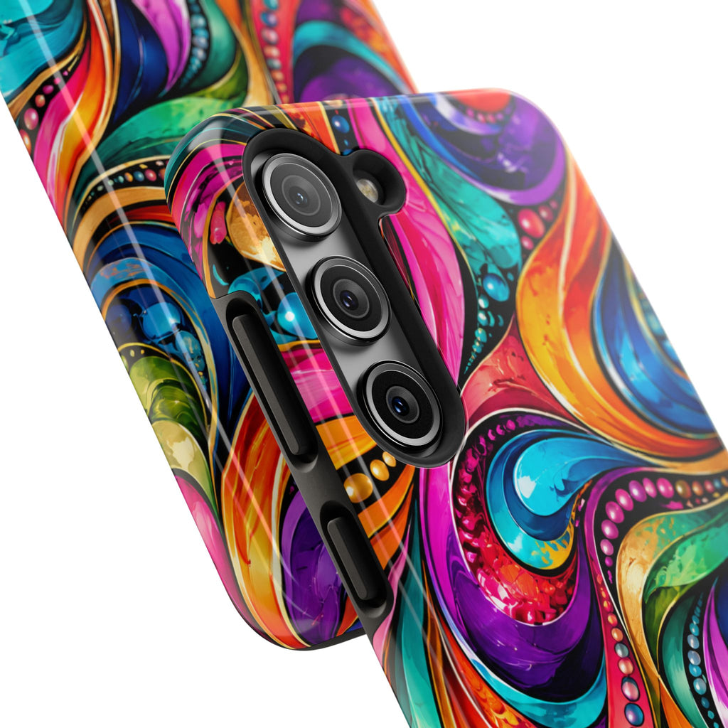 Colorful Swirl Tough Phone Case — Vibrant Abstract Protective Cover
